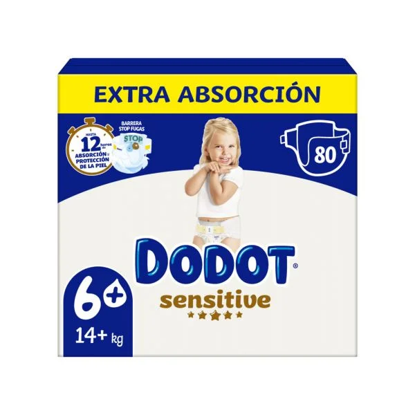 Fraldas Dodot Sensitive Extra T6+ (+14Kg) 80 Unidades