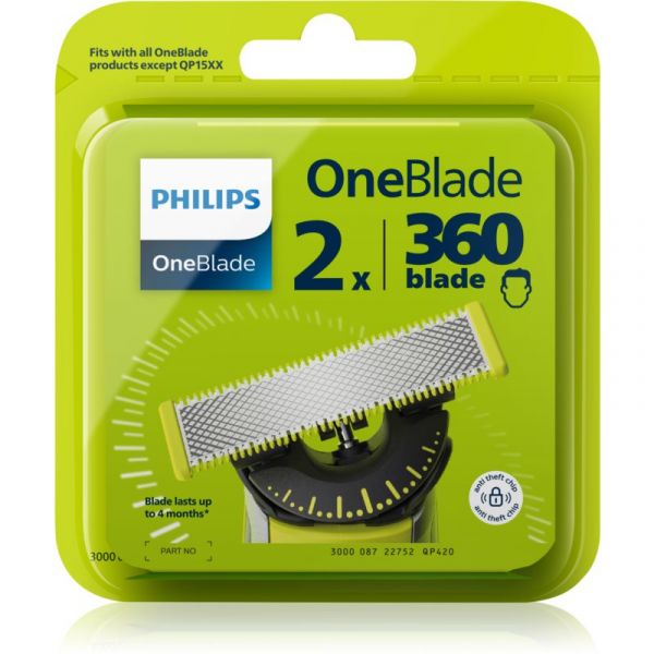 Philips Oneblade QP420/50 Recarga de Lâminas for Oneblade 360 2 Unidades