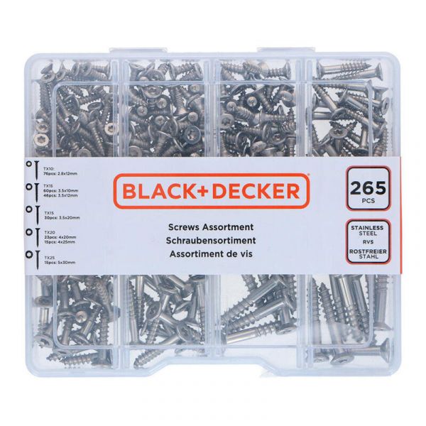 Black+Decker Kit Parafusos Torx 73541 265 Peças