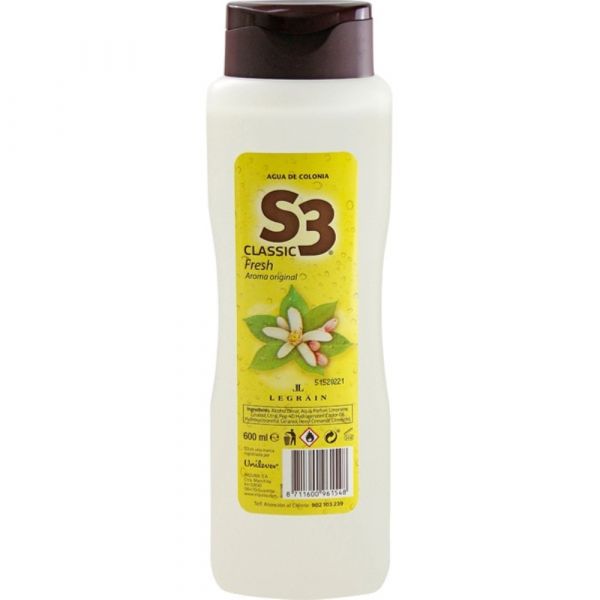 Legrain S3 S-3 Classic Fresh Eau de Cologne 600ml (Original)