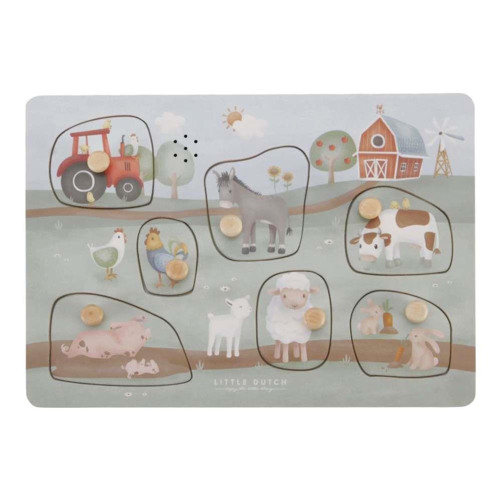 Puzzle com Som em Madeira Little Dutch Little Farm