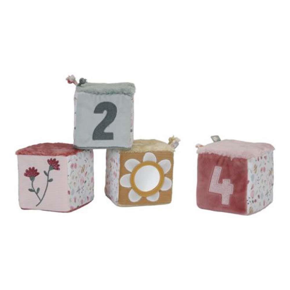 Little Dutch 4 Cubos Soft de Atividades Flores