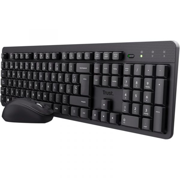 Teclado Trust Ymo II Pack e Rato Sem Fios Preto (Teclado Espanhol)