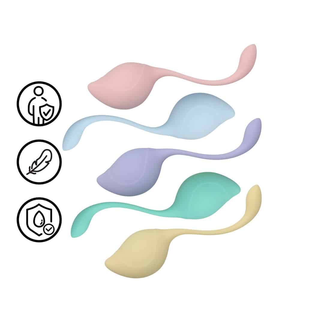 Conjunto De 5 Bolas Vaginais Pelvic Stem Kegel Kit Multicolor Loveline