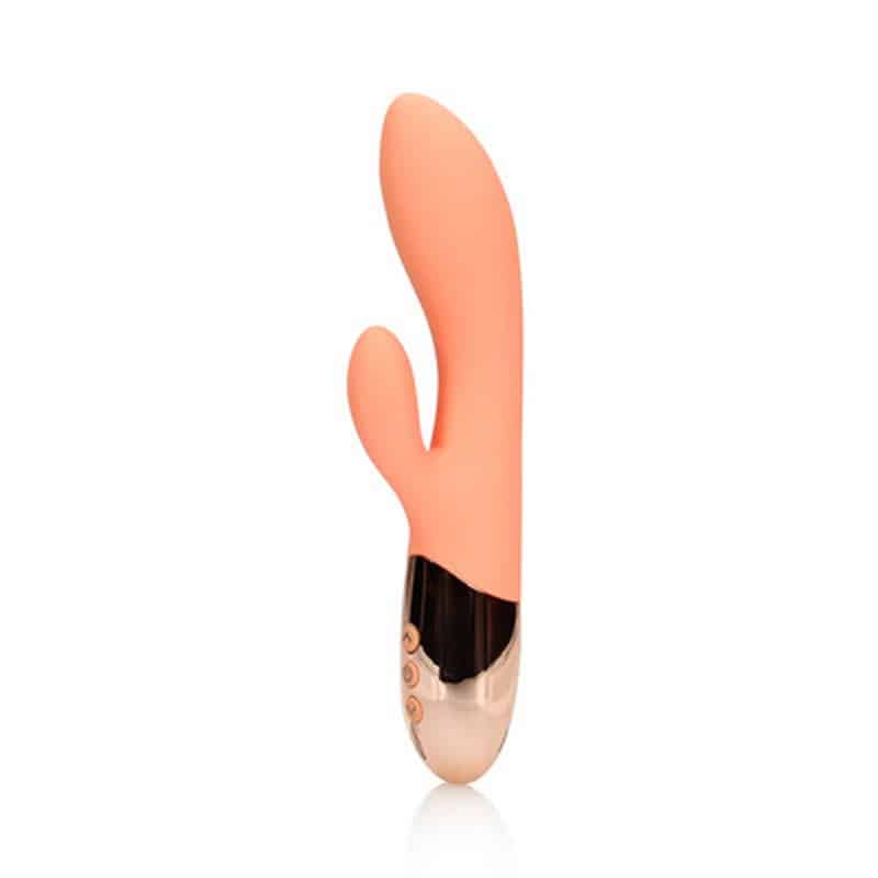Vibrador Rabbit Ultra Soft Silicone Rabbit Ceramic Peach Loveline