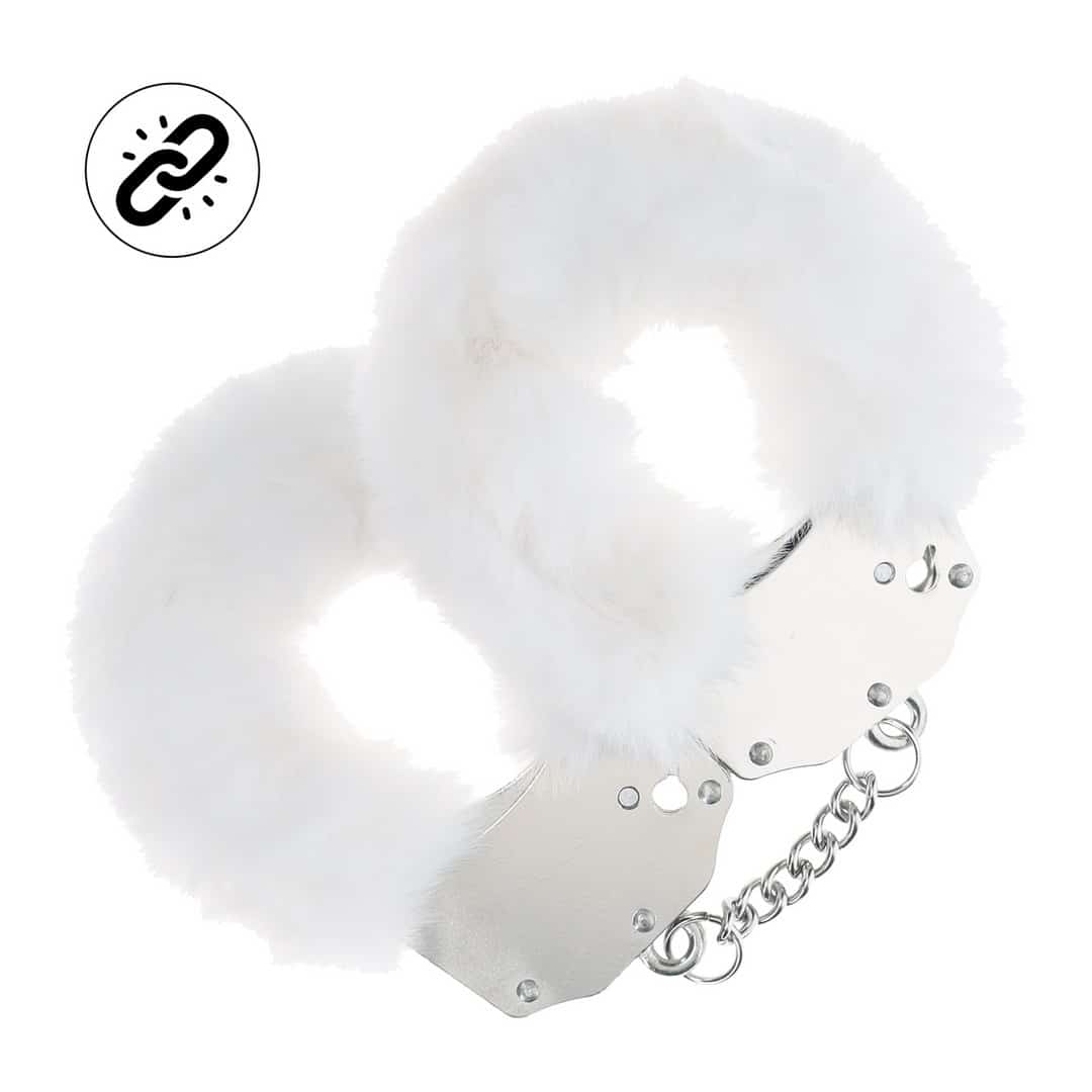 Algemas Com Pelúcia Heavy-Duty Fluffy Branco Ouch!