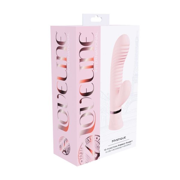 Loveline Vibrador Mystique Ribbed Rabbit Rosa