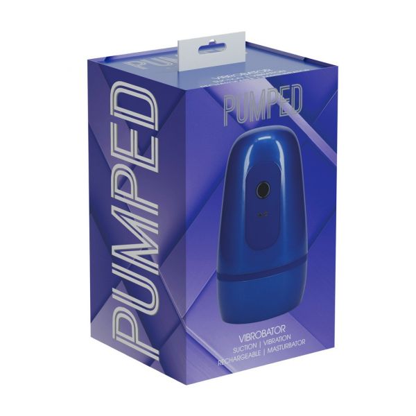 Pumped Vibrobator Masturbador Masculino Metallic Blue