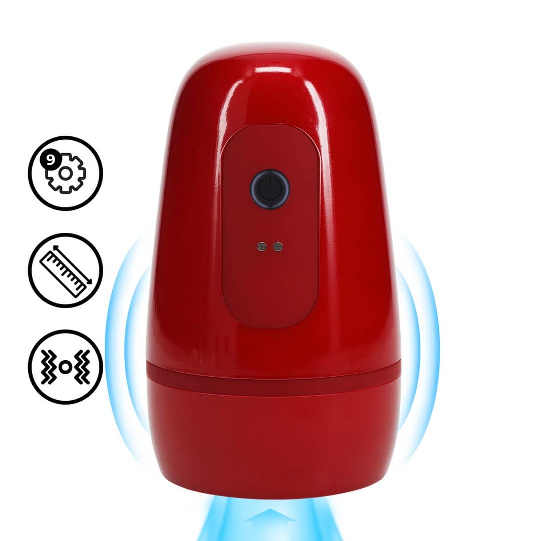 Masturbador De Sucção De Pressão Negativa Com Vibração Pulsar Metallic Red Pumped