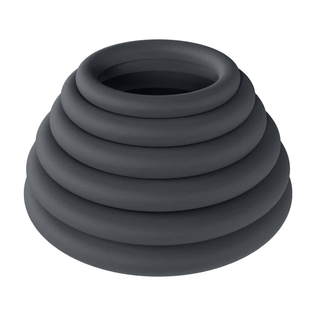 Conjunto De 6 Anéis Clássicos Preto Levelz