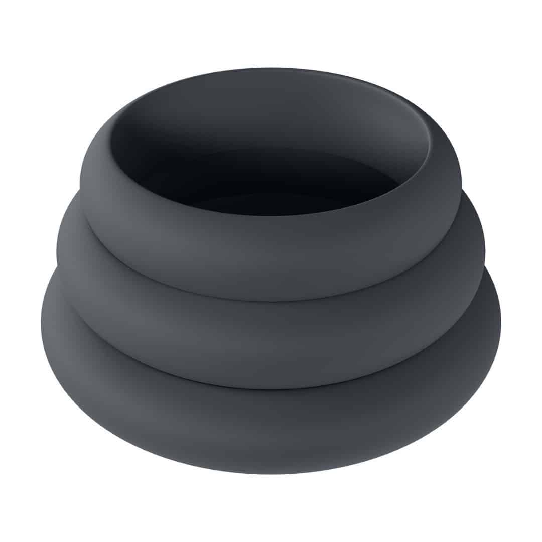 Conjunto De 3 Anéis Em Silicone Para O Pénis Wide O S/M/L Preto Levelz