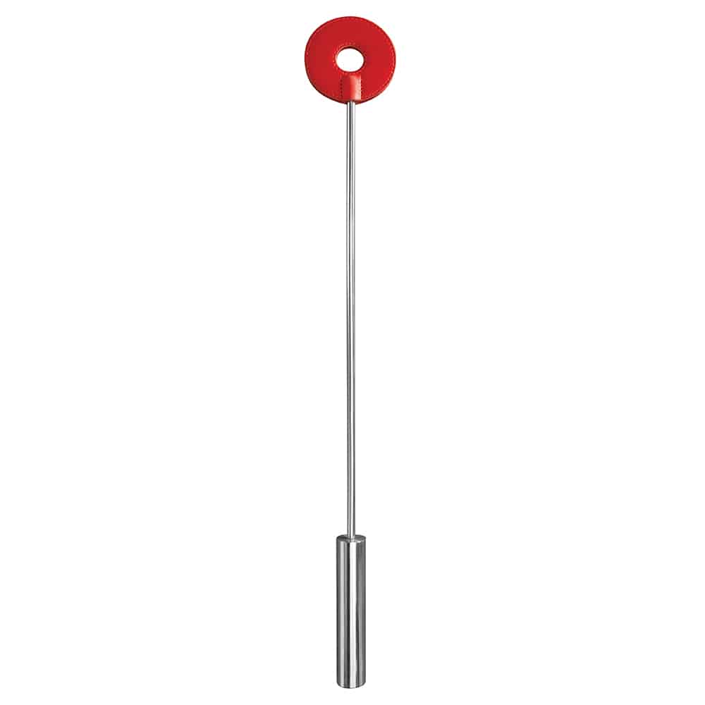 Ouch! – Chibata Leather Circle Tipped Metal Crop Vermelha