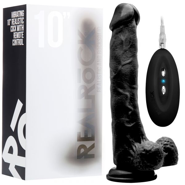 RealRock Vibrador Realístico com Testículos 10" Black
