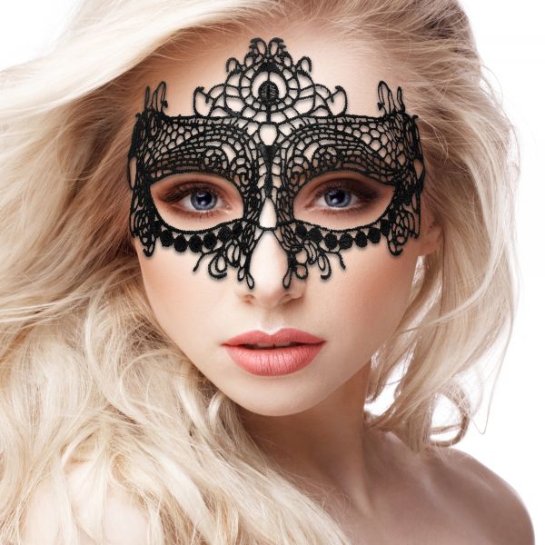Shots Toys Queen Black Lace Mask Black - 64482