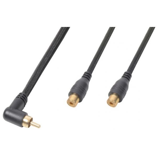 Cabo Adaptador 1 Rca Macho 90º - 2 Rca Femea (30 cm) - Power Dynamics Connex - 177.122 - 177.122