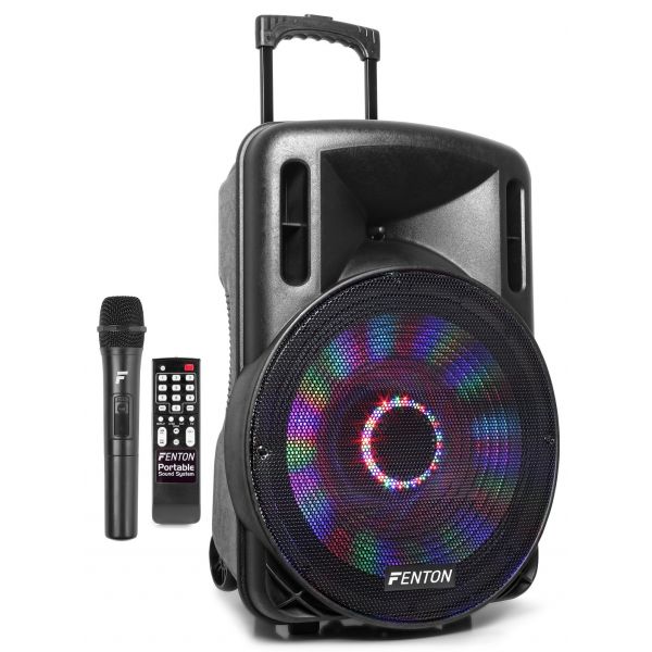 Fenton Coluna Amplificada Portátil LED 15" 800W Bluetooth/usb/sd/mmc/uhf (FT15LED)