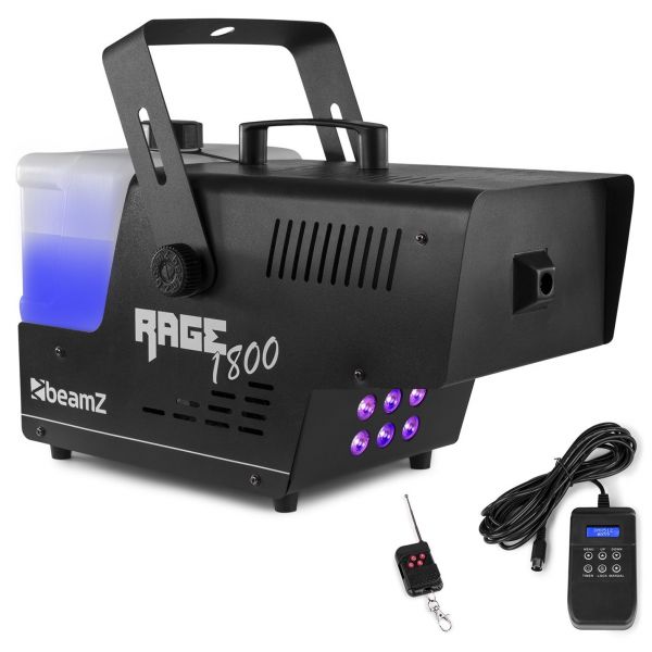 Beamz Máquina de Fumos 1800W DMX c/ 6 LEDs RGBW e Controlador Temporizado (RAGE 1800LED) - 160.718