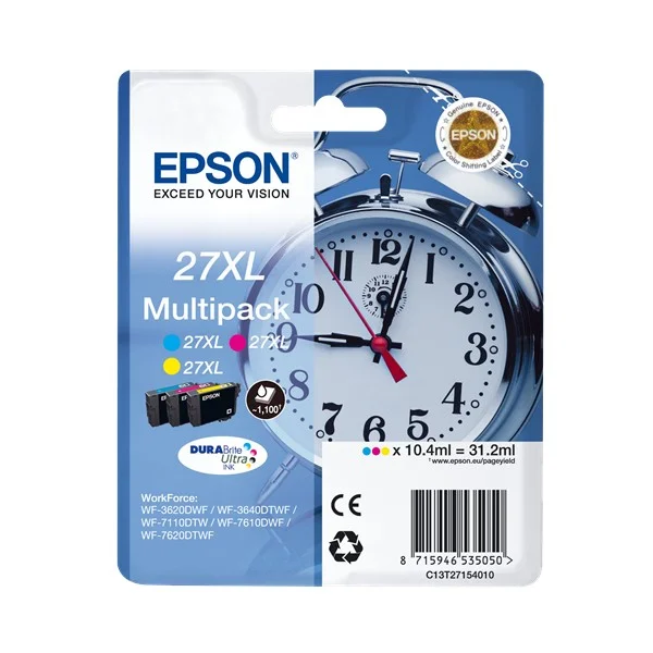 Epson T2715 (27XL) Pack de 3 Cartuchos de Tinta Original – C13T27154012