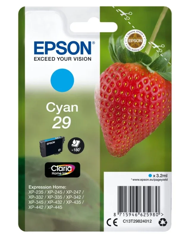 Epson Strawberry C13T29824022 tinteiro 1 unidade(s) Original Cian