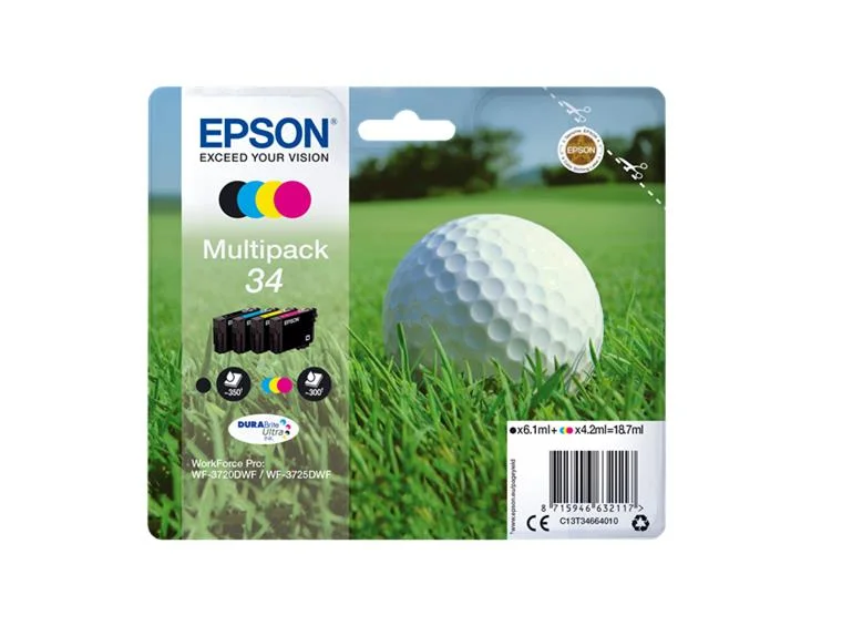 Epson T3466 Pack de 4 Cartuchos de Tinta Original – C13T34664010