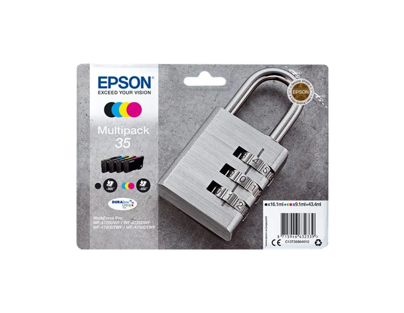 Epson T3586 (35) Pack de 4 Cartuchos de Tinta Original – C13T35864010