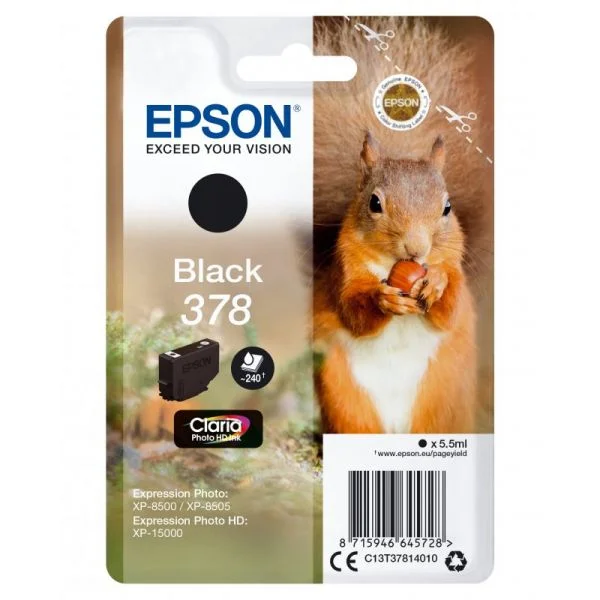 Tinteiro Epson 378 Claria Photo HD Black - C13T37814010