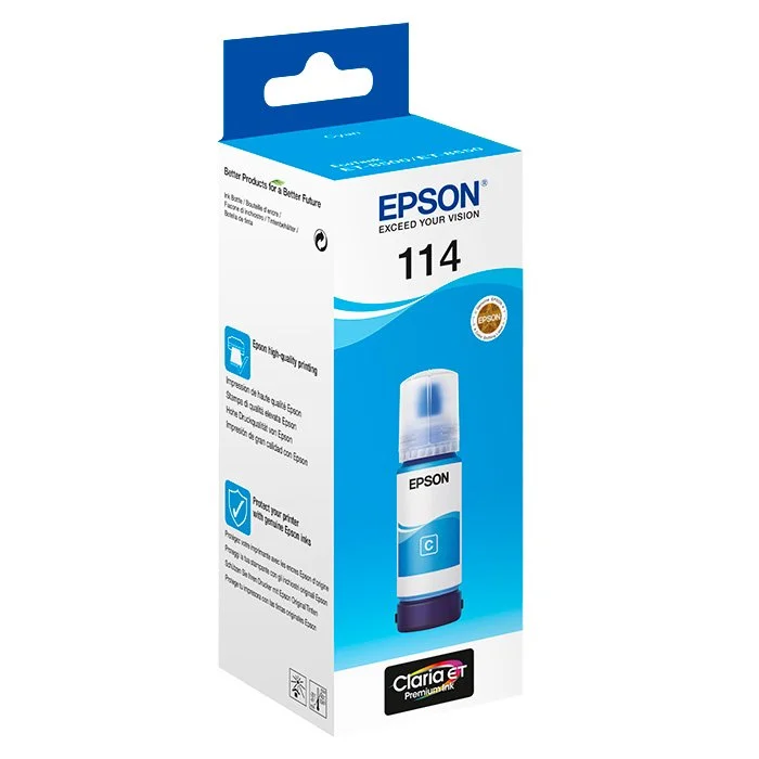 Tinteiro Epson Original 114 EcoTank Cyan Ink Bottle