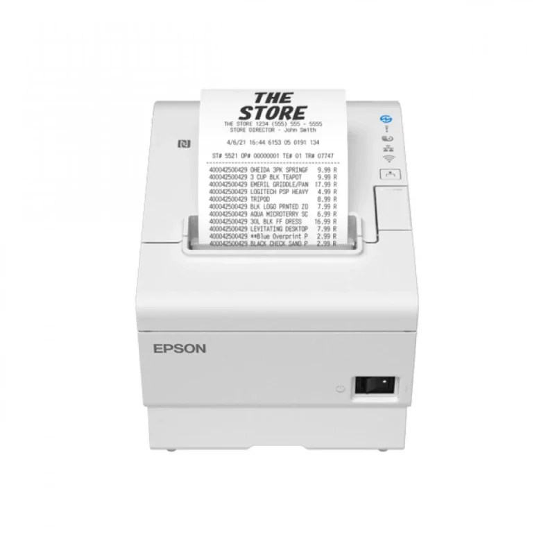 Impressora de recibos Epson TM-T88VII (111) de alta velocidade USB Ethernet Serial PS Branca