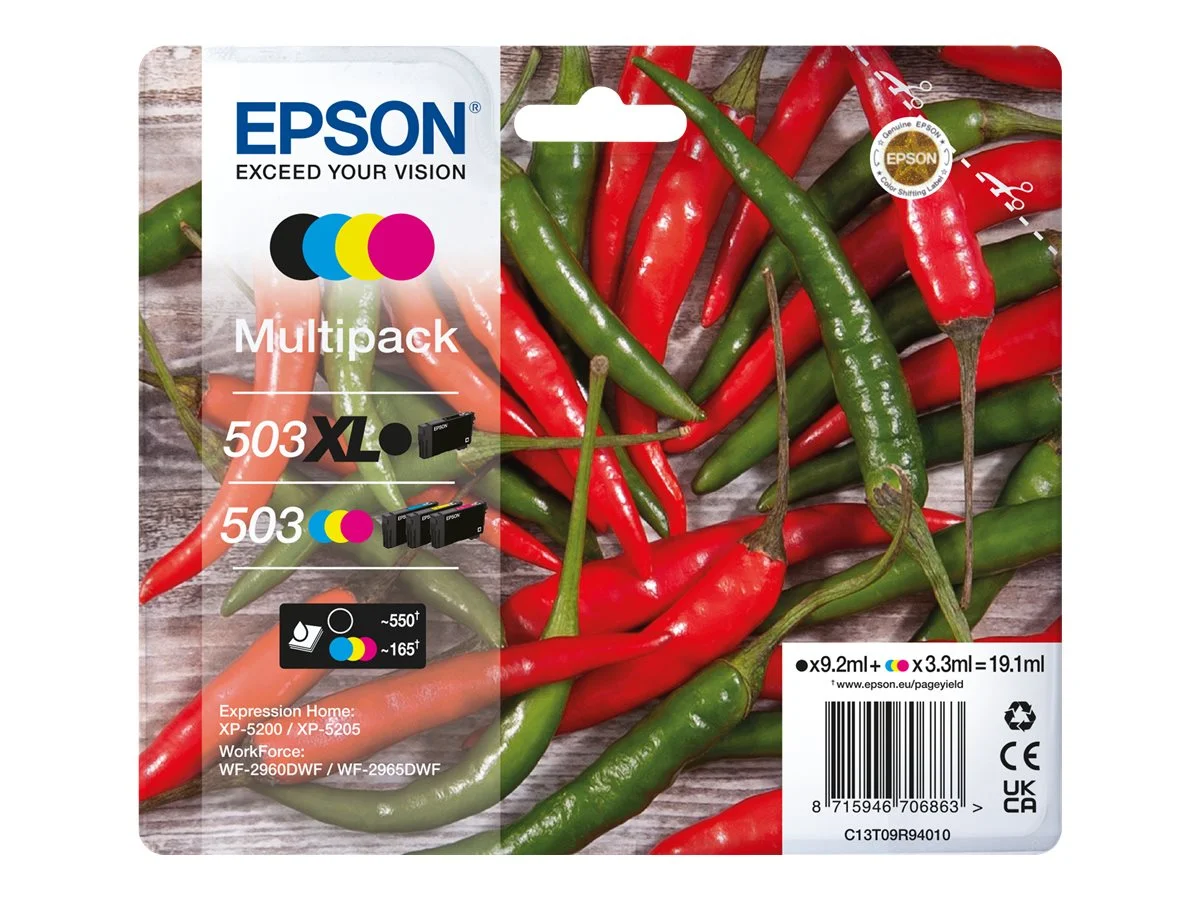 Epson 503XL/503 Pack de 4 Cartuchos de Tinta Original – C13T09R94010