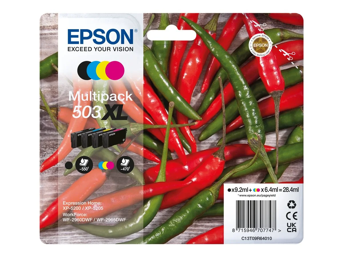 Epson 503XL Pack de 4 Cartuchos de Tinta Original – C13T09R64010