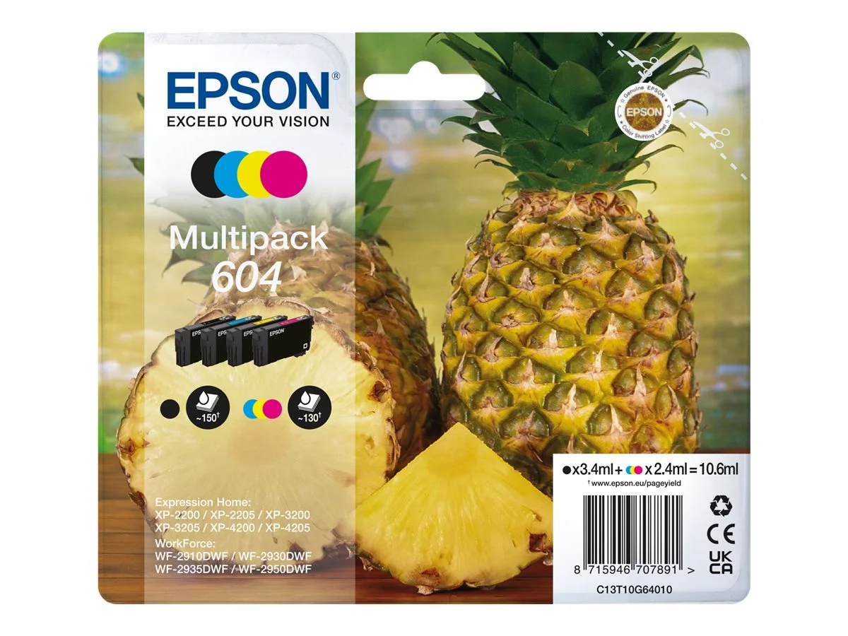 Epson 604 Pack de 4 Cartuchos de Tinta Original – C13T10G64010