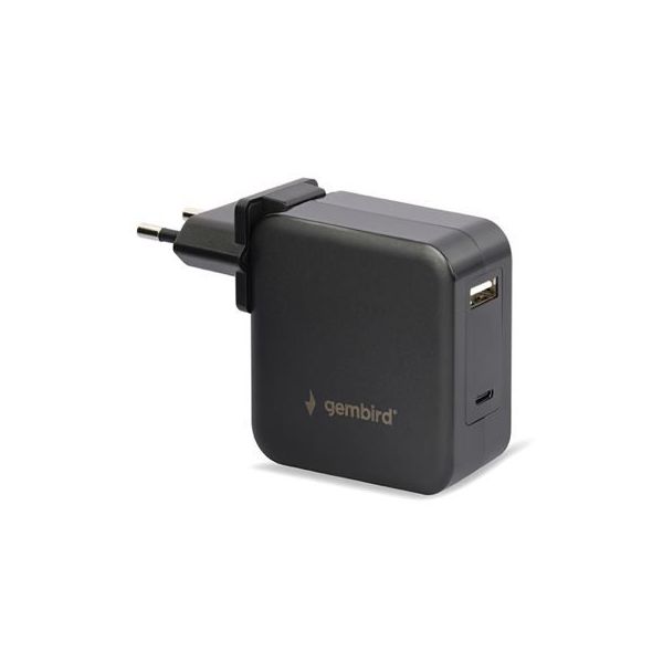 GEMBIRD Carregador Universal Portátil 60W Tipo C Cabo + Cabo com 10 Conectores (Preto) - NPA-PD60