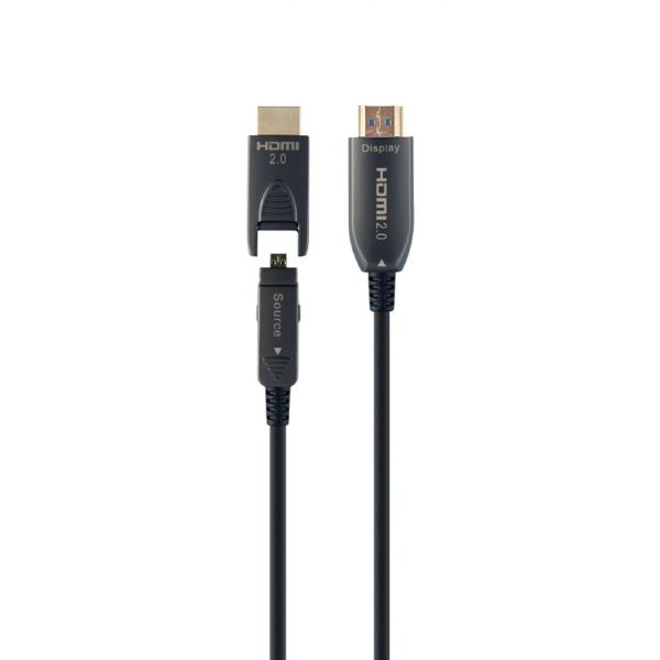 Gembird Cabo HDMI D-A 2.0 4K 60Hz AOC (Active Optical Cable) Premium Series com Ethernet 20m Preto