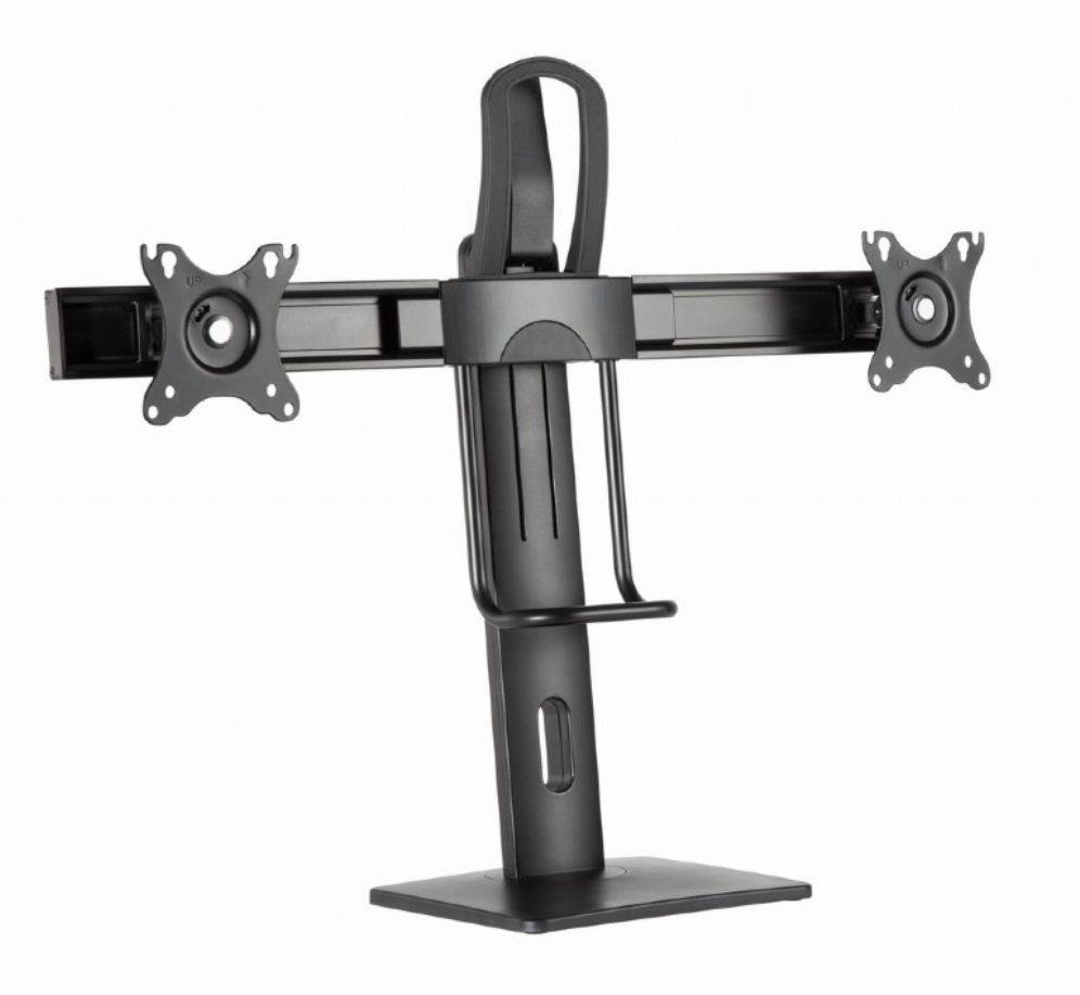 Suporte de Secretária Gembird MS-D2-01 Double Monitor Desk Mount (Altura Ajustável) 17" - 27" Preto