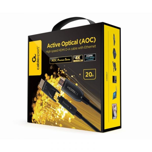 Gembird CCAP-HDMIDD-AOC-30M Cabo HDMI Premium AOC Armored 30m Fibra Óptica 4K 60Hz