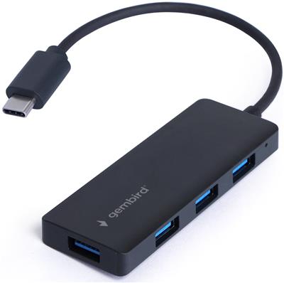 Gembird UHB-CM-U3P4-02 Hub USB 3.1 (Gen 1) Tipo C 4 Portas Preto