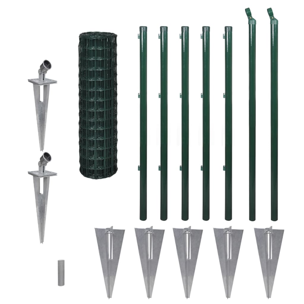 vidaXL Cerca 10x1 m aço verde