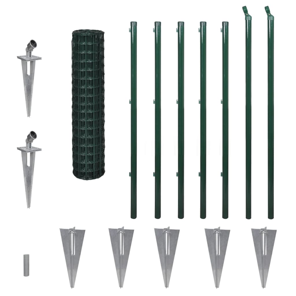 vidaXL Cerca 10x1,2 m aço verde