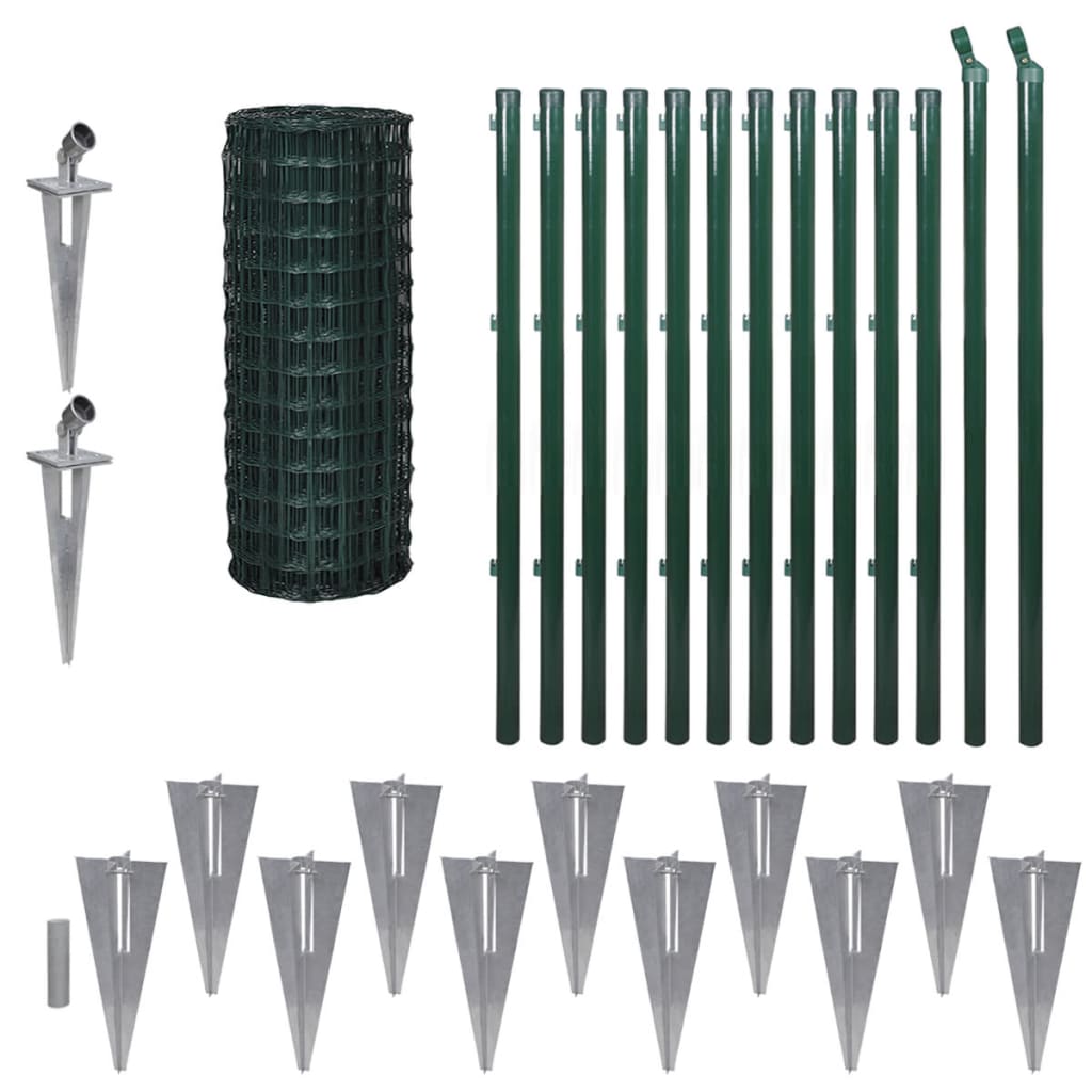 vidaXL Cerca 25x1 m aço verde