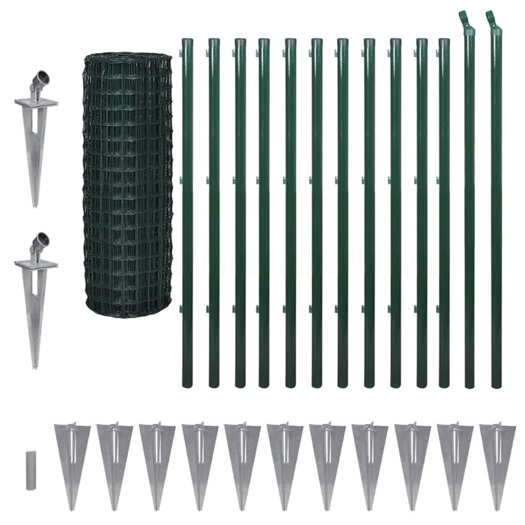 vidaXL Cerca 25x1,2 m aço verde