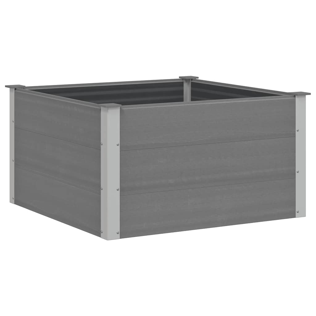 vidaXL Canteiro elevado para jardim WPC 100x100x54 cm cinzento