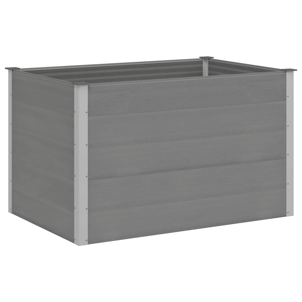 vidaXL Canteiro elevado para jardim WPC 150x100x91 cm cinzento