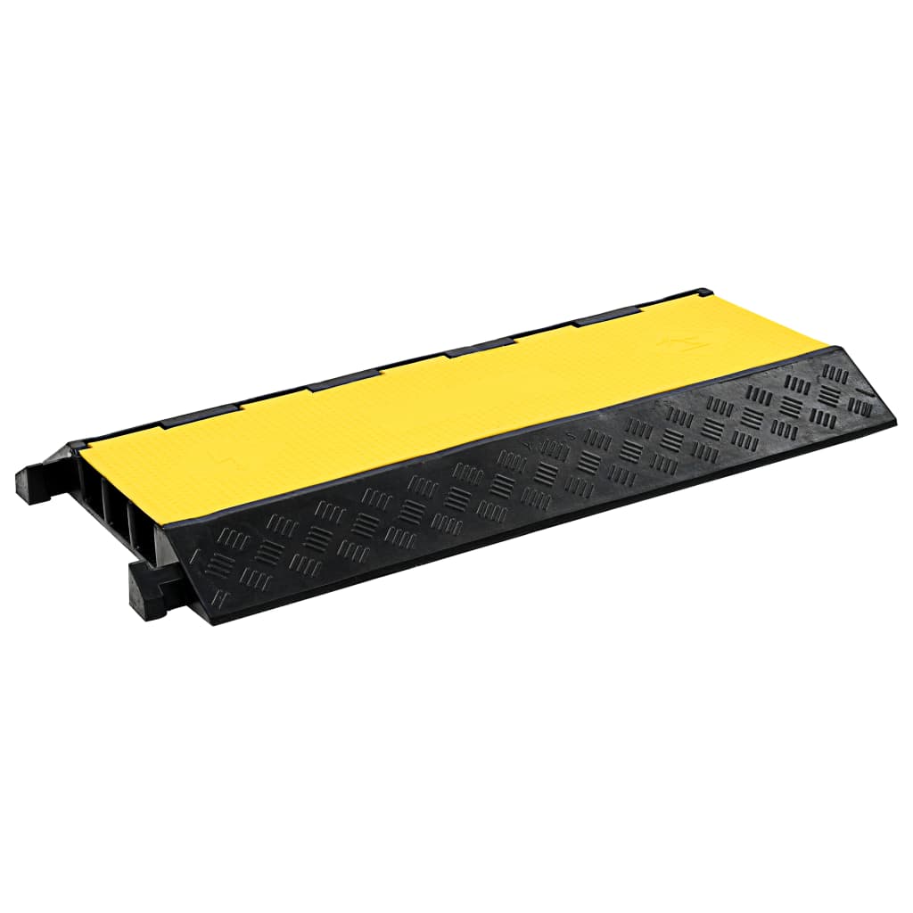 vidaXL Rampa protetora de cabos 3 canais borracha 93 cm