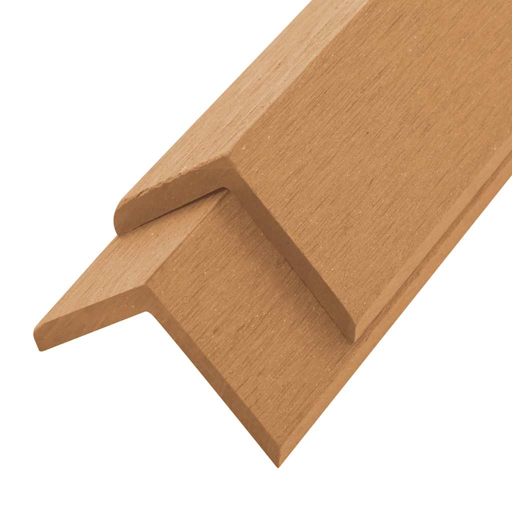 vidaXL Perfis angulares p/ pavimento em WPC 5 pcs 170 cm cor de teca