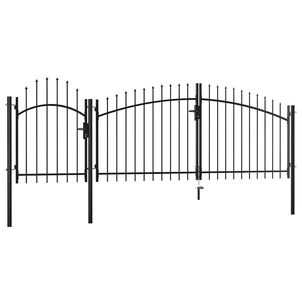 vidaXL Portão de jardim Woerden em aço, 1,5 x 4 m, preto