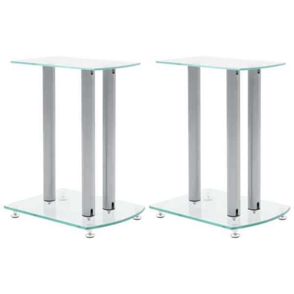 Suporte para Alto-falantes de Alumínio + Vidro de Segurança, 2 Pcs