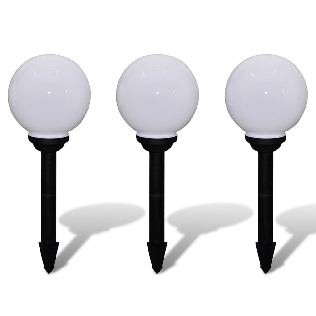 vidaXL Candeeiros de exterior 3 pcs LED 20 cm com estacas de enterrar