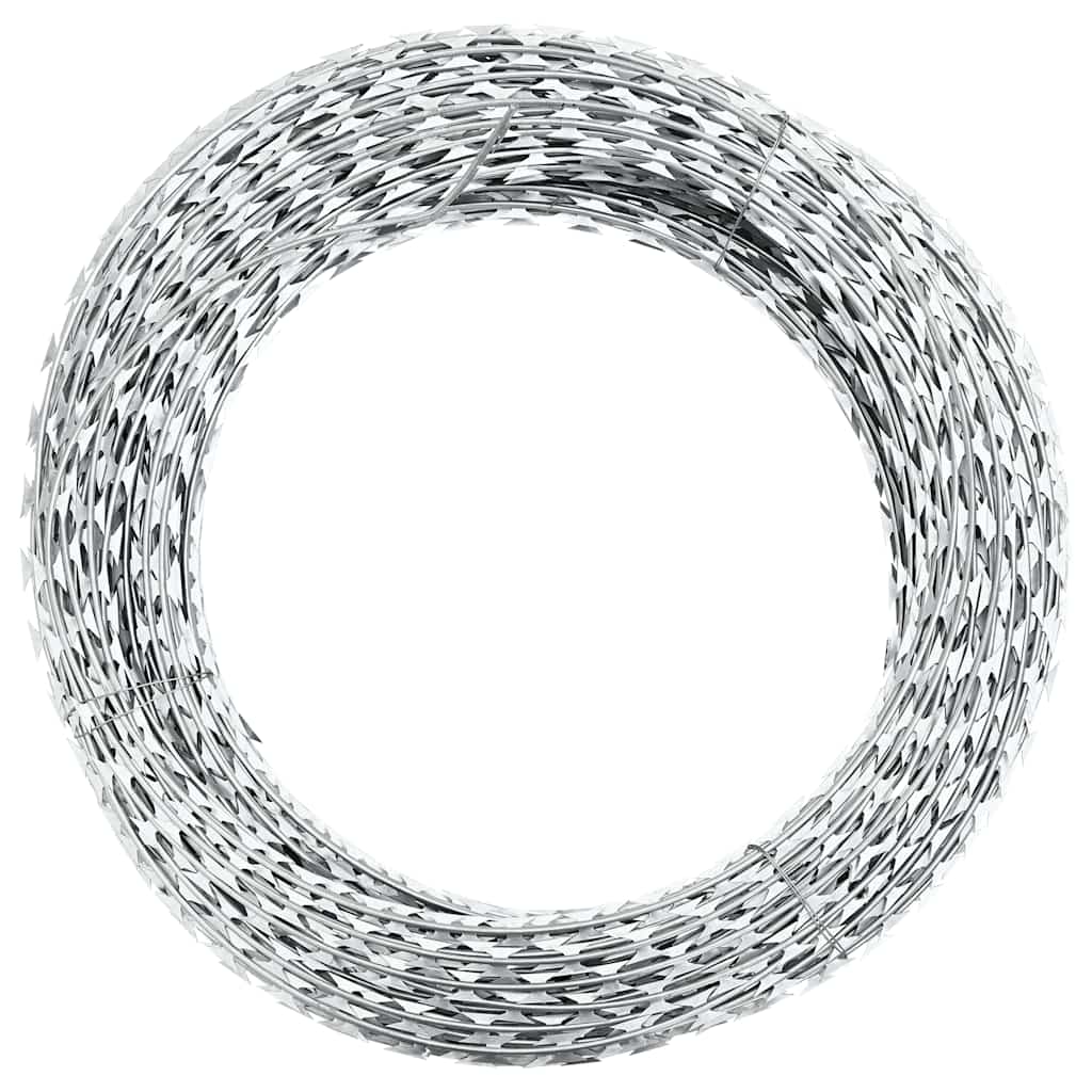vidaXL Rolo de arame farpado Concertina em espiral aço galvanizado 60m