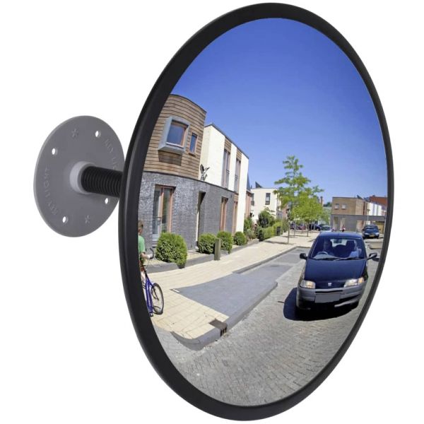 Espelho Retrovisor Interior Convexo em Acrílico 30 cm- Preto