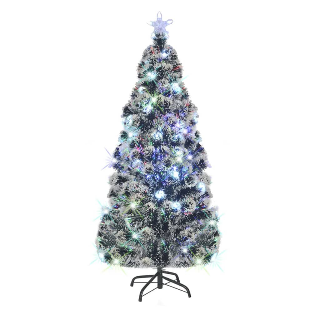 vidaXL Árvore de Natal pré-iluminada c/ suporte e LED 180 cm fibra ótica